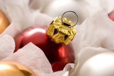 Red Christmas Ball In Box Stock Image Red Christmas Ball In Box Stock Image