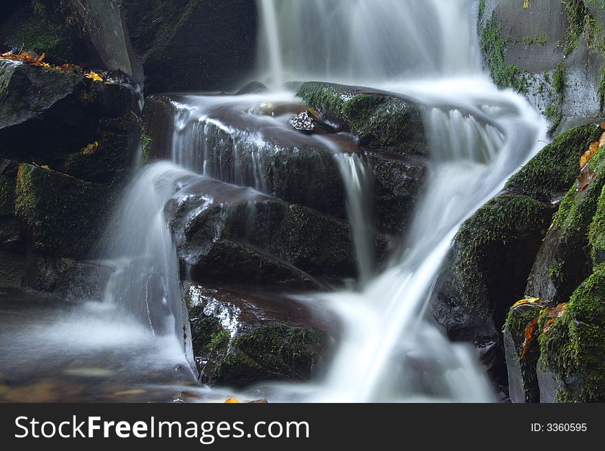 Long exposure of a small waterfall