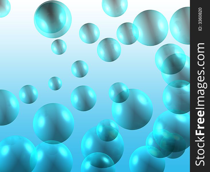 Blue digital bubbles on blue background