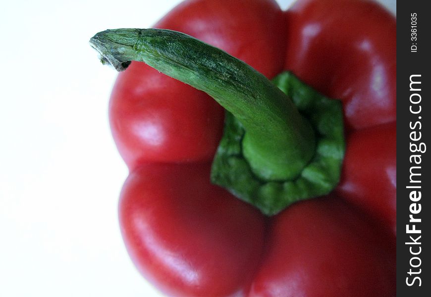 Red pepper from above, with copy space to the left
