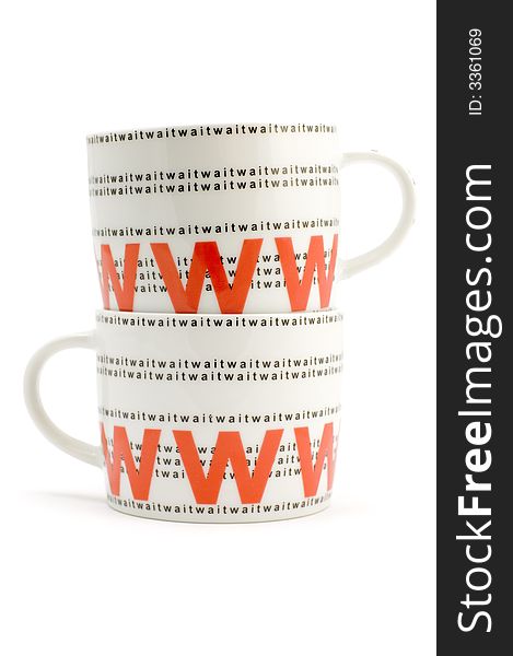 Series object on white - kitchen utensil - tea cup. Series object on white - kitchen utensil - tea cup
