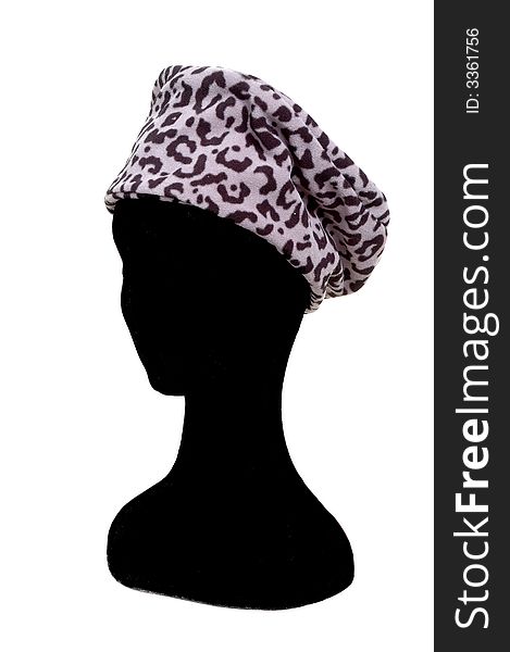 Stylish female cap on a dummy