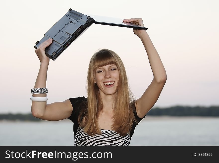 Young Woman With Her Laptop