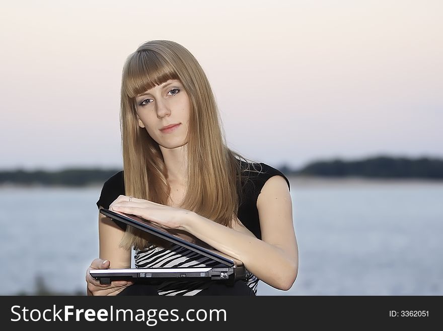 Young woman with her laptop