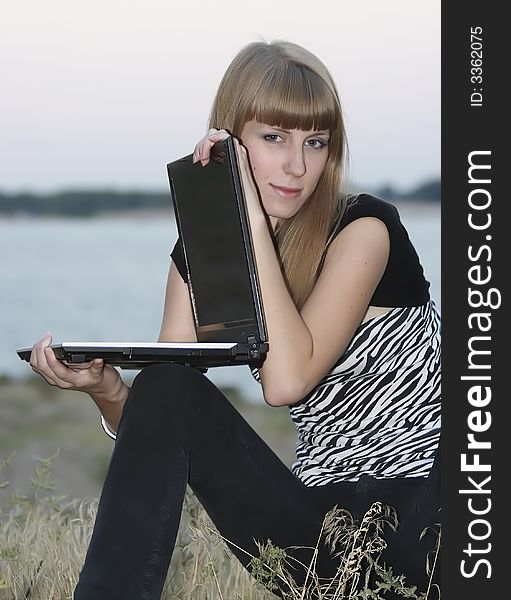 Young Woman With Her Laptop