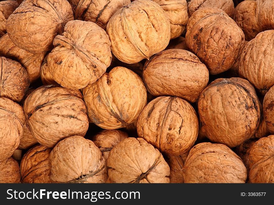 Walnuts background - healthy diet food