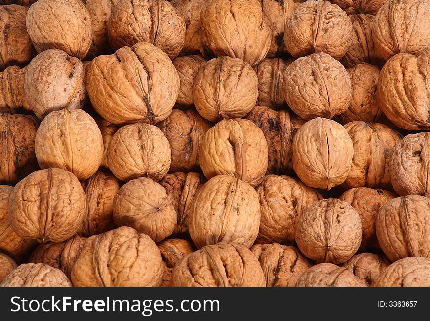 Walnuts background - healthy organic food
