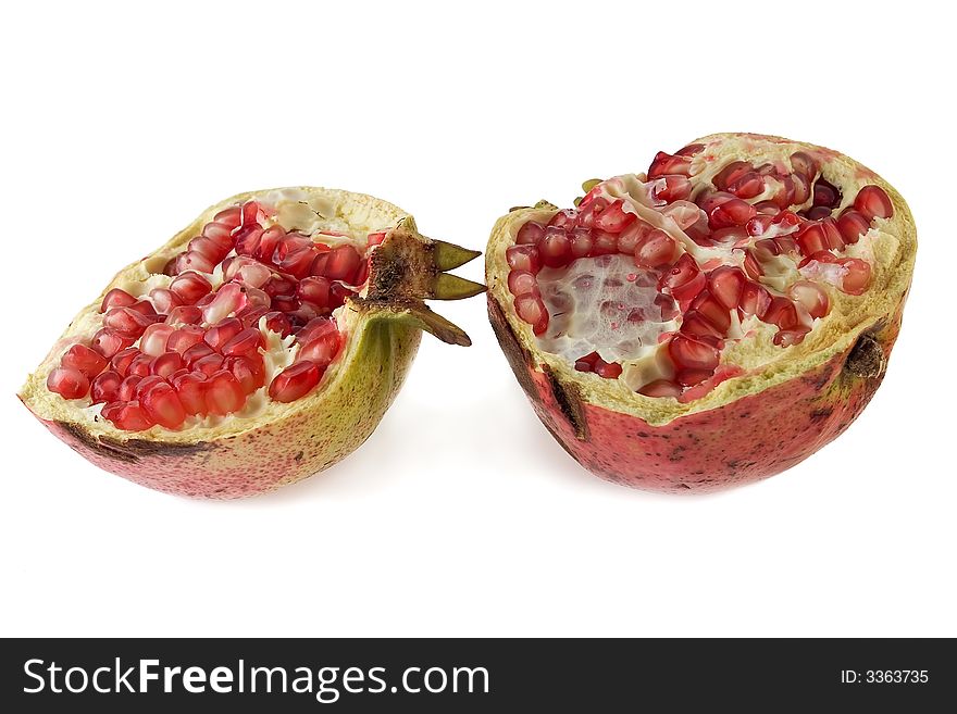 Pomegranate isolated on white background.