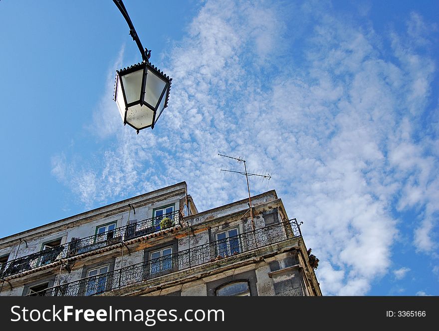 A street light in the historic Lisbon