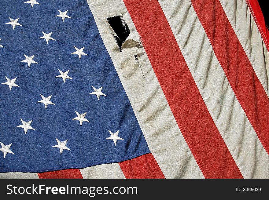 Torn And Worn American Flag