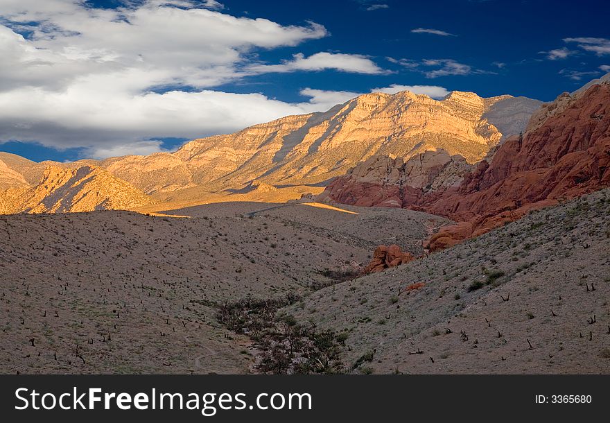 The mountains of Red Rock Canyon, Nevada early in the morning.