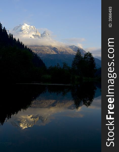 Mont-Blanc In Lake Reflection