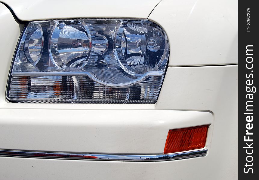 Close up of a car head light. Close up of a car head light