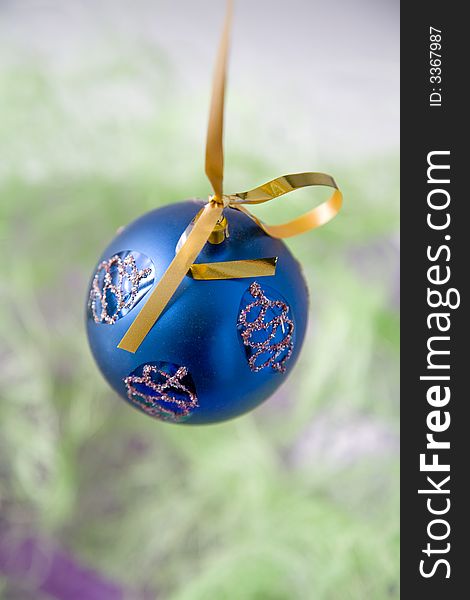 Christmas-tree decoration ball suspended. Christmas-tree decoration ball suspended