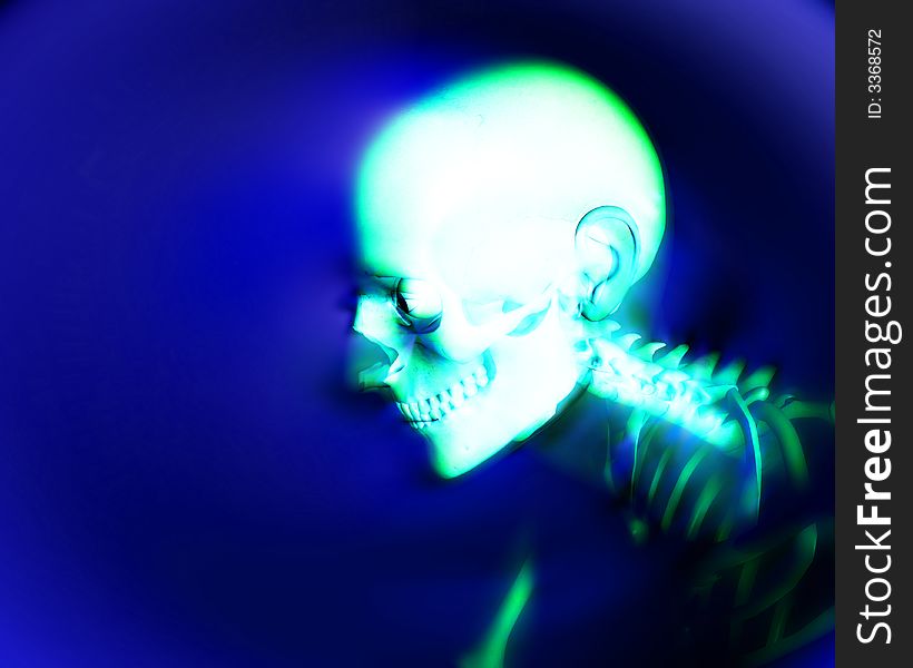 An abstract x ray image of a person in which you can see the skeleton. A suitable medical or Halloween based image. An abstract x ray image of a person in which you can see the skeleton. A suitable medical or Halloween based image.