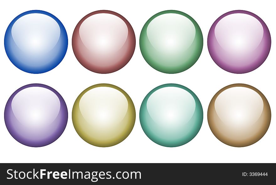 Colorful buttons on the white background