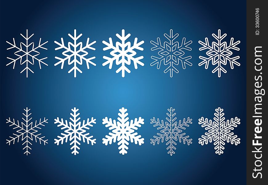 Beautiful snowflakes set for christmas winter design