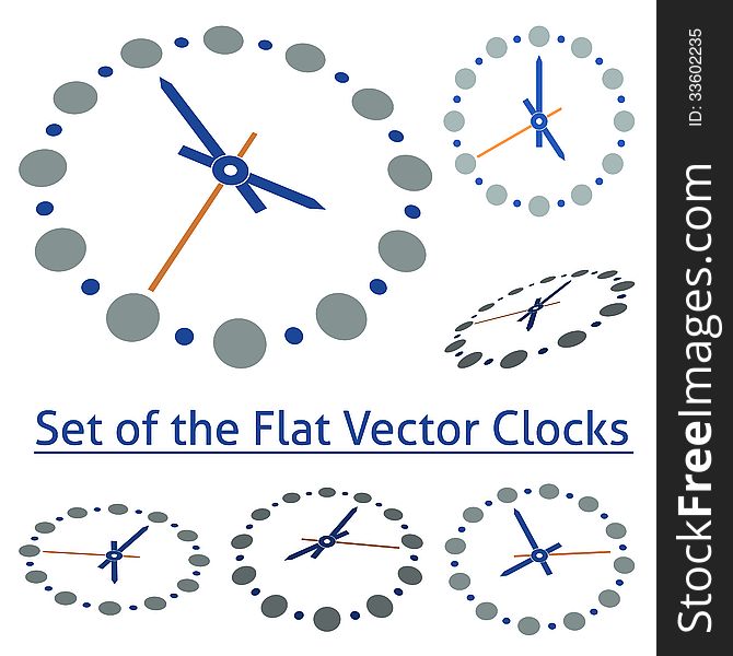 Set of the Flat Vector Clock for your own design. Set of the Flat Vector Clock for your own design
