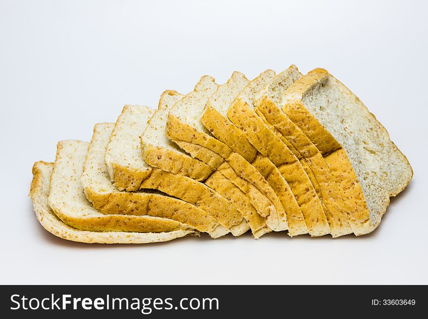 Whole Wheat Bread On White Background