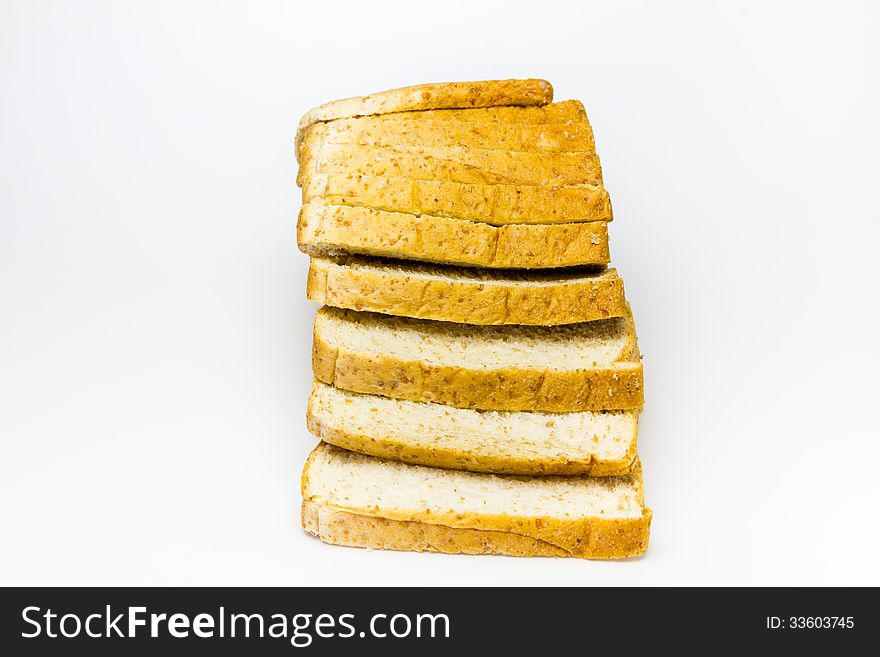 Whole Wheat Bread On White Background