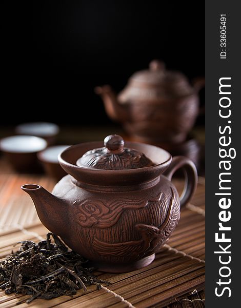 A Asian chinese tea set