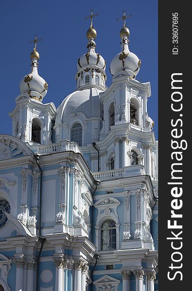 White with blue Orthodox Cathedral. White with blue Orthodox Cathedral