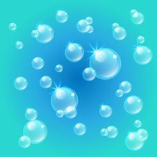 Realistic Air Bubbles Under Water Royalty Free Stock Image