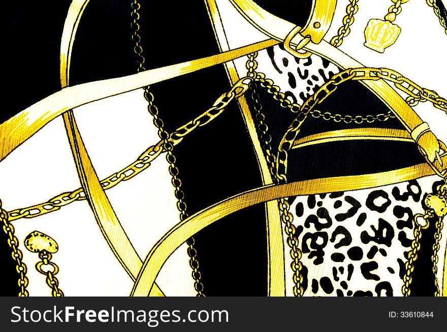 Gold chain looped heart pattern.For art texture or web design and background.