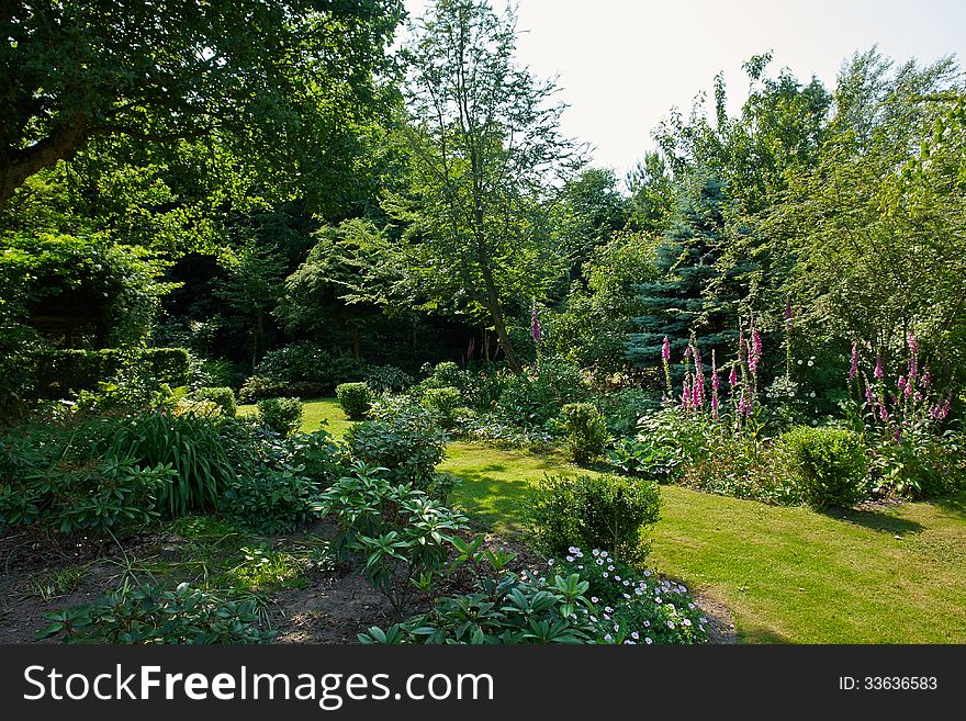 Attractive beautiful English style formal garden classical creative gardening. Attractive beautiful English style formal garden classical creative gardening