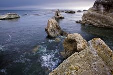 Rocks In Ocean Royalty Free Stock Photos Rocks In Ocean Royalty Free Stock Photos