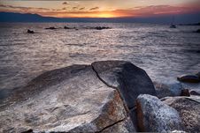 Rocks In Ocean Royalty Free Stock Photos Rocks In Ocean Royalty Free Stock Photos