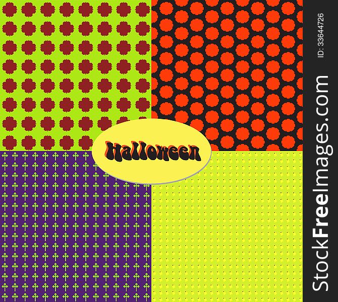 Set Halloween pattern vector illustration