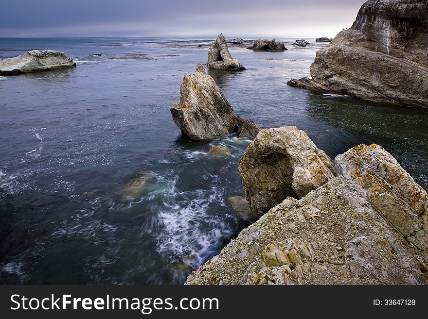 Rocks and Ocean in Pismo Beach California. Rocks and Ocean in Pismo Beach California