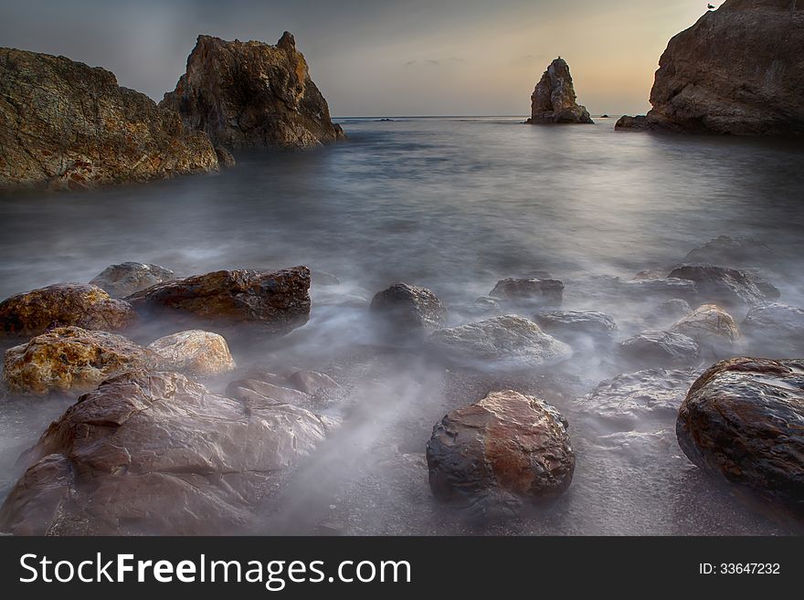 Rocks and Ocean in Pismo Beach California. Rocks and Ocean in Pismo Beach California