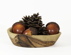 Pine Cones And Nuts In Wood Bowl Stock Image Pine Cones And Nuts In Wood Bowl Stock Image
