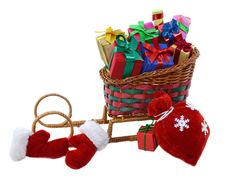 Santas Sledges With Gifts 3 Royalty Free Stock Photo