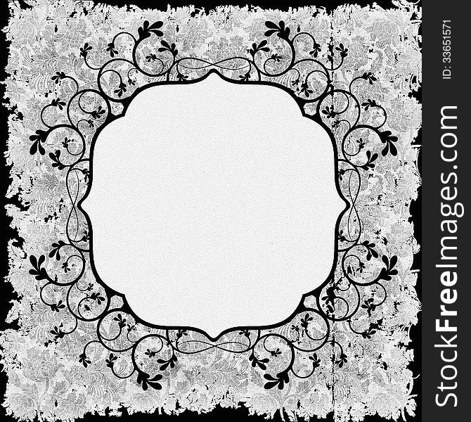 Old black and white frame background for your project. Old black and white frame background for your project