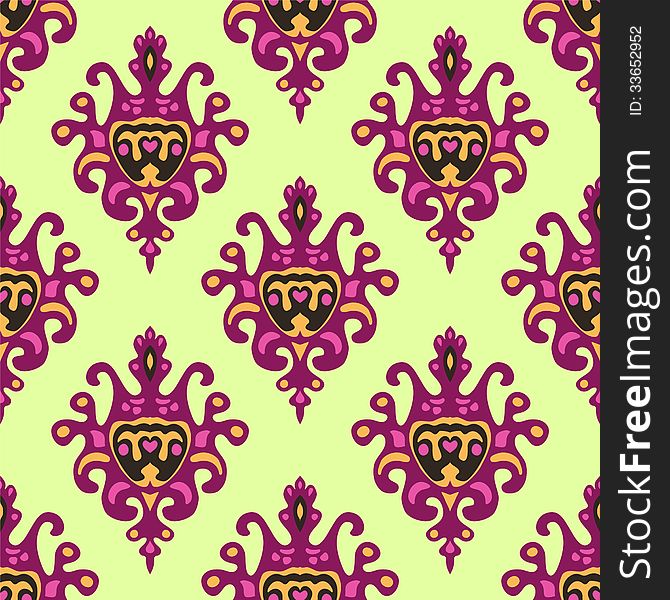 Seamless Damask motif Vector Patterm. Seamless Damask motif Vector Patterm