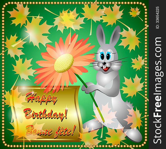 Greeting Card With Rabbit