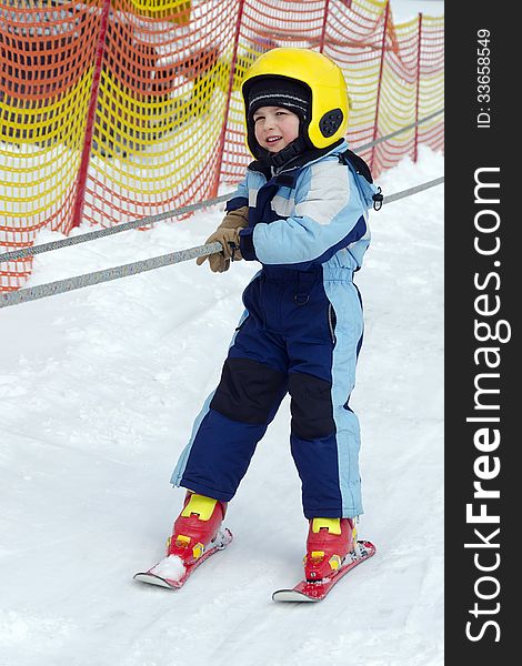 Child skier on ski lift