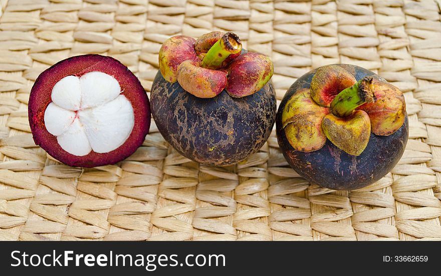 Mangosteen the queen of Thai tropical fruit grouping