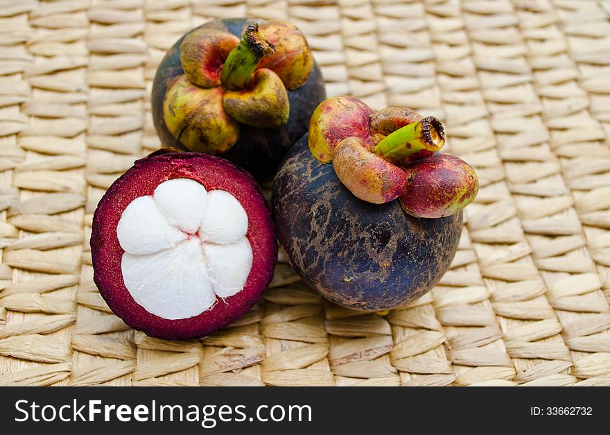 Mangosteen the queen of Thai tropical fruit grouping