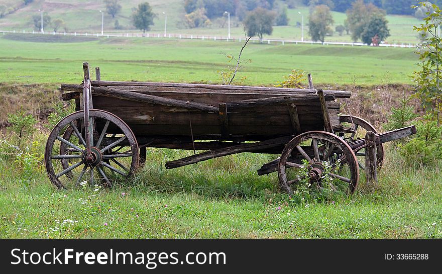 Old wagon made of wood. Old wagon made of wood.