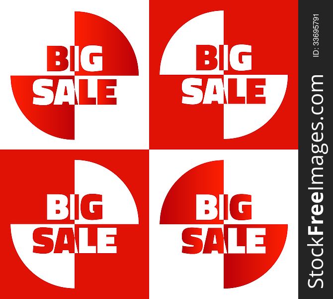 Big sale elements in red and white. Big sale elements in red and white