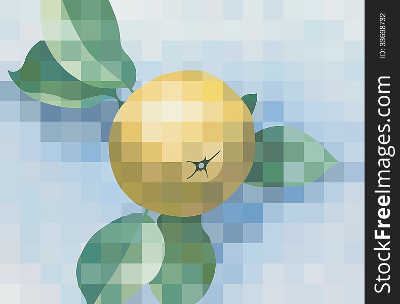 Apple image made up of squares. Vector illustration