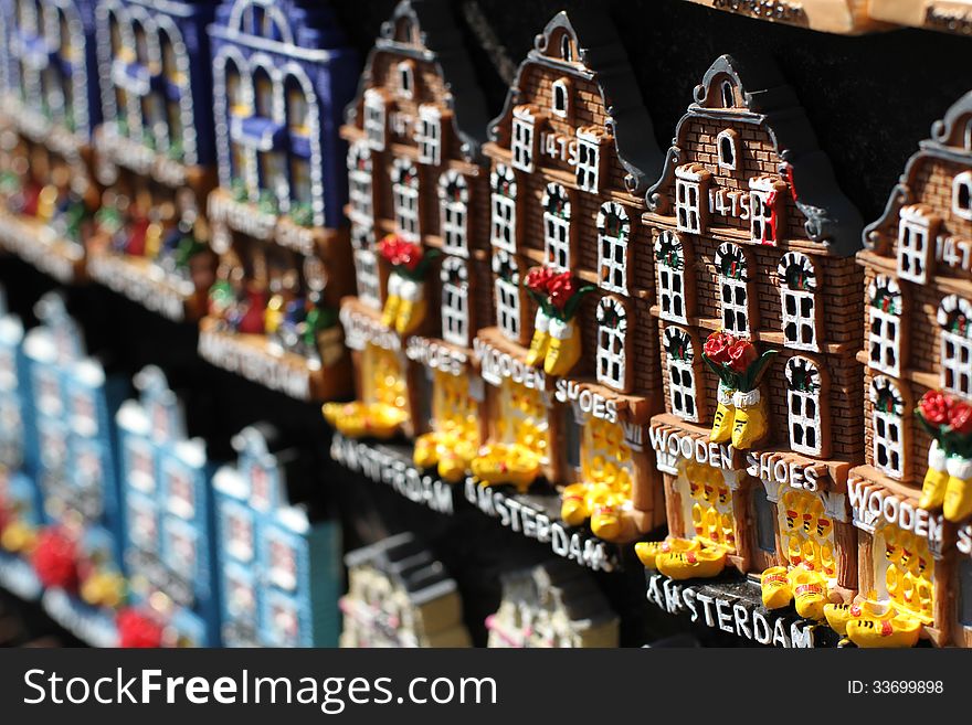 Typical Dutch souvenir in Amsterdam - houses. Typical Dutch souvenir in Amsterdam - houses