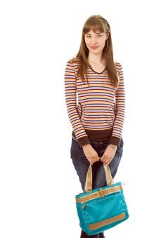 Woman Shopping With Bag Royalty Free Stock Image