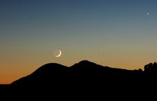 Crescent And Mountain Stock Photography