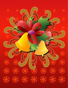 Christmas Bells With Red Ribbo Stock Photo Christmas Bells With Red Ribbo Stock Photo