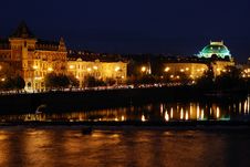 Prague At Night Royalty Free Stock Photo